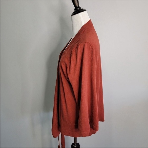 Boden Rust Orange Wool Wrap Cardigan Size 10 - Picture 4 of 6